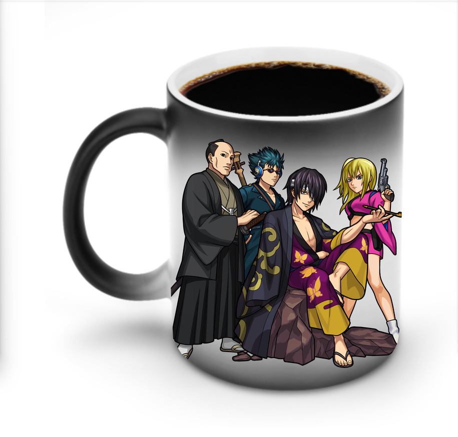 （画像用） ぎんたま 坂田銀時（さかたぎんとき） 神楽 志村新八（しむら しんぱち） GINTAMA Sakata Gintoki Kagura Shimura Shinpachi 温度変色マグカップ