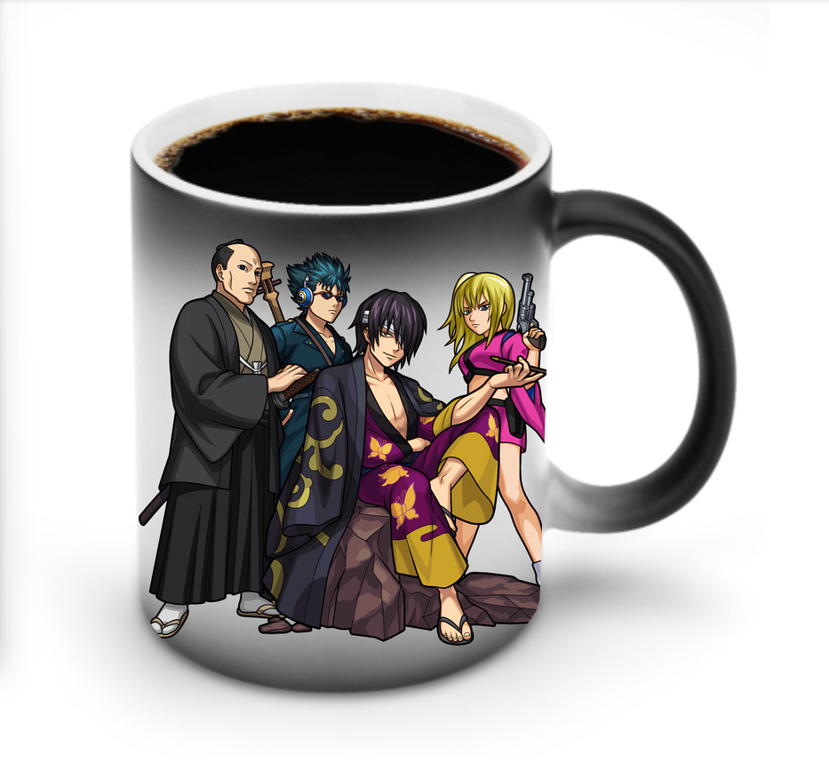 （画像用） ぎんたま 坂田銀時（さかたぎんとき） 神楽 志村新八（しむら しんぱち） GINTAMA Sakata Gintoki Kagura Shimura Shinpachi 温度変色マグカップ