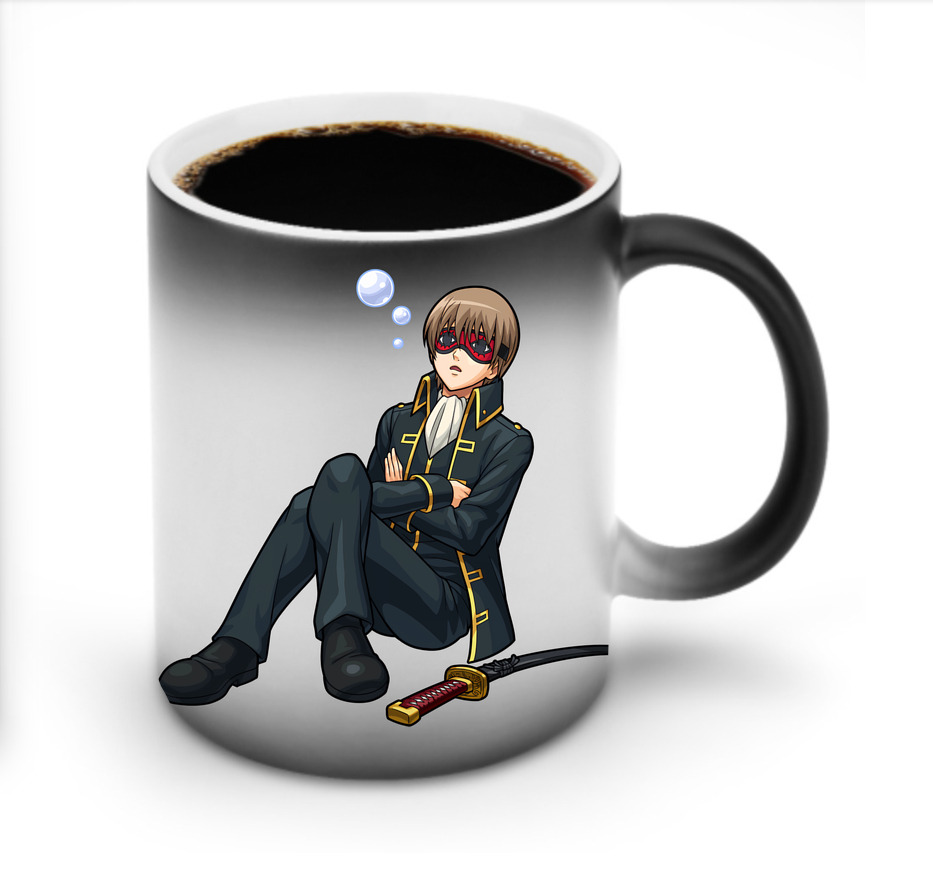 （画像用） ぎんたま 坂田銀時（さかたぎんとき） 神楽 志村新八（しむら しんぱち） GINTAMA Sakata Gintoki Kagura Shimura Shinpachi 温度変色マグカップ