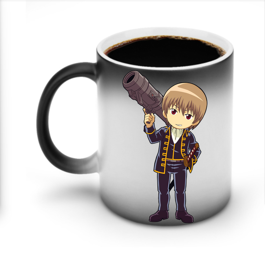 （画像用） ぎんたま 坂田銀時（さかたぎんとき） 神楽 志村新八（しむら しんぱち） GINTAMA Sakata Gintoki Kagura Shimura Shinpachi 温度変色マグカップ