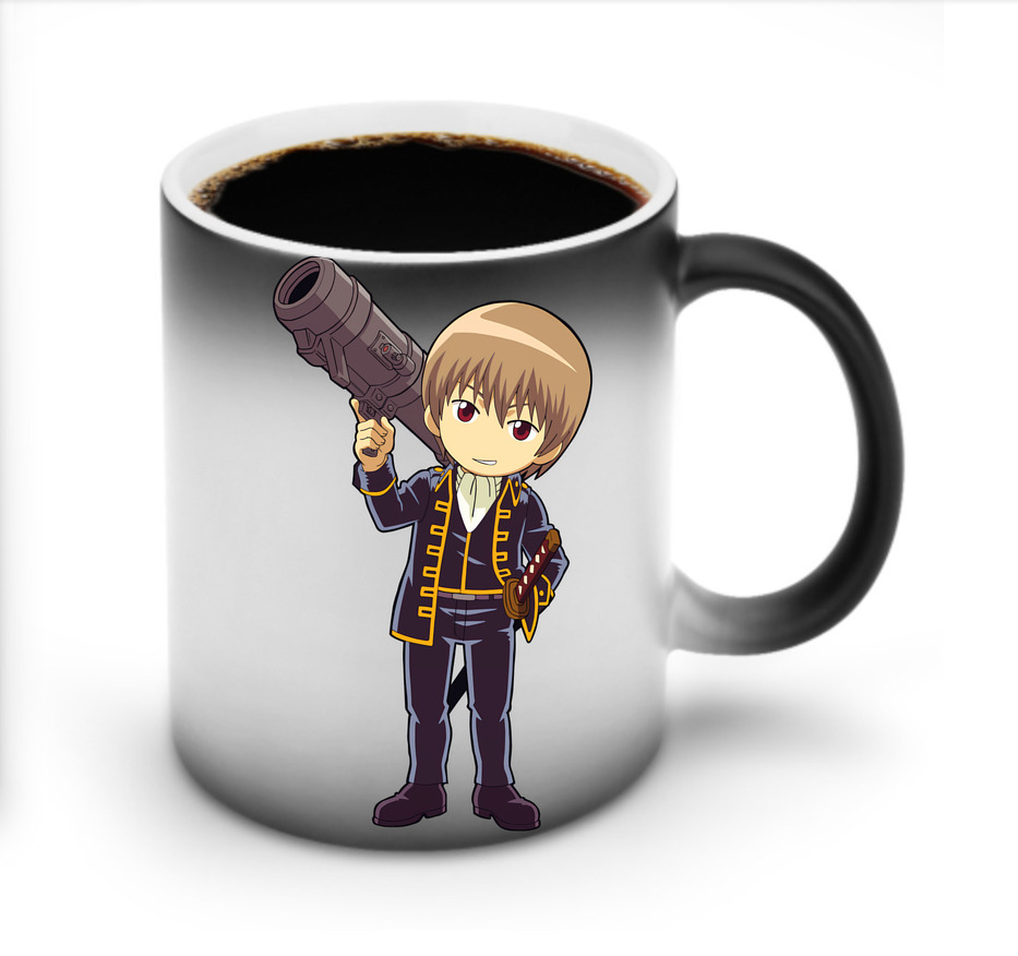 （画像用） ぎんたま 坂田銀時（さかたぎんとき） 神楽 志村新八（しむら しんぱち） GINTAMA Sakata Gintoki Kagura Shimura Shinpachi 温度変色マグカップ