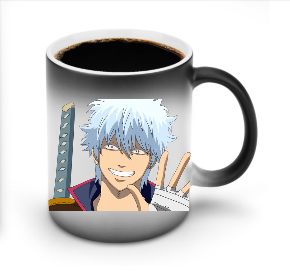 （画像用） ぎんたま 坂田銀時（さかたぎんとき） 神楽 志村新八（しむら しんぱち） GINTAMA Sakata Gintoki Kagura Shimura Shinpachi 温度変色マグカップ
