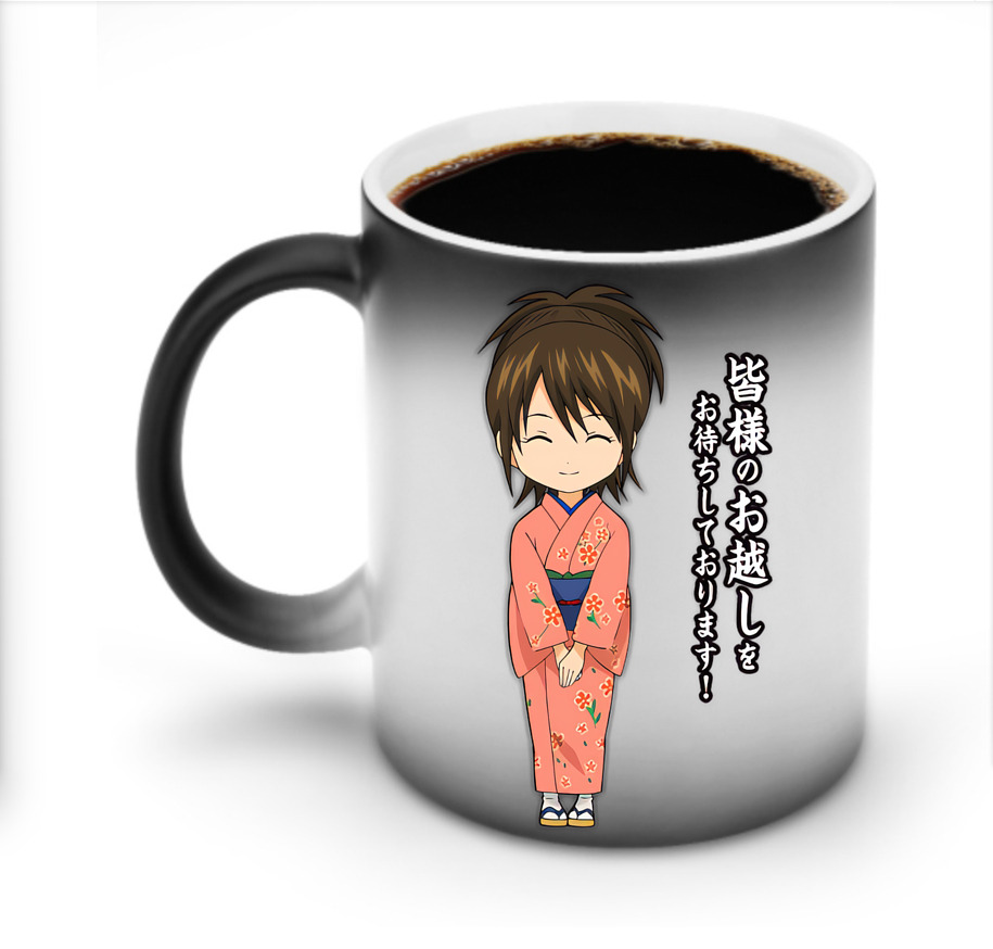 （画像用） ぎんたま 坂田銀時（さかたぎんとき） 神楽 志村新八（しむら しんぱち） GINTAMA Sakata Gintoki Kagura Shimura Shinpachi 温度変色マグカップ
