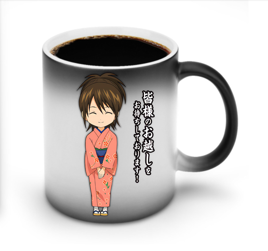 （画像用） ぎんたま 坂田銀時（さかたぎんとき） 神楽 志村新八（しむら しんぱち） GINTAMA Sakata Gintoki Kagura Shimura Shinpachi 温度変色マグカップ