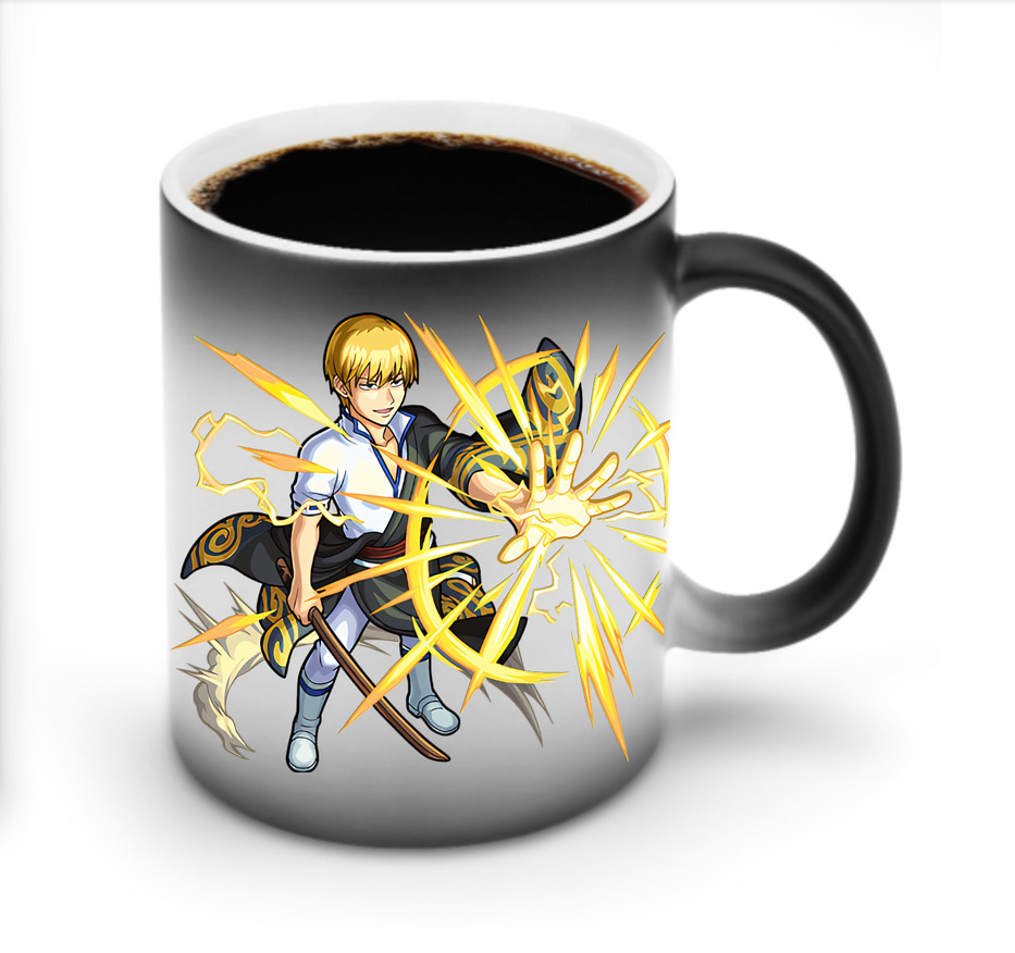 （画像用） ぎんたま 坂田銀時（さかたぎんとき） 神楽 志村新八（しむら しんぱち） GINTAMA Sakata Gintoki Kagura Shimura Shinpachi 温度変色マグカップ