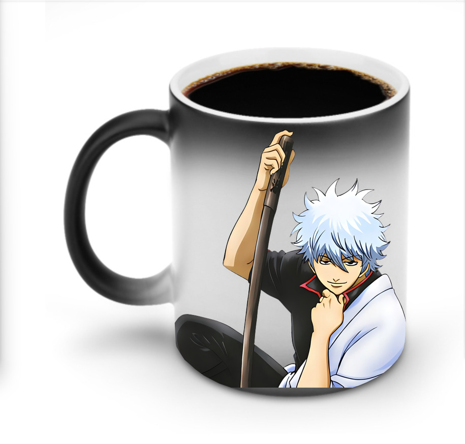 （画像用） ぎんたま 坂田銀時（さかたぎんとき） 神楽 志村新八（しむら しんぱち） GINTAMA Sakata Gintoki Kagura Shimura Shinpachi 温度変色マグカップ
