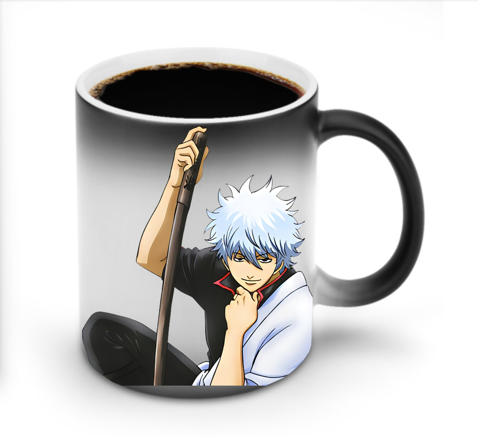 （画像用） ぎんたま 坂田銀時（さかたぎんとき） 神楽 志村新八（しむら しんぱち） GINTAMA Sakata Gintoki Kagura Shimura Shinpachi 温度変色マグカップ