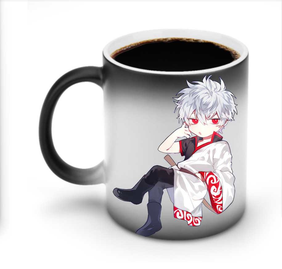 （画像用） ぎんたま 坂田銀時（さかたぎんとき） 神楽 志村新八（しむら しんぱち） GINTAMA Sakata Gintoki Kagura Shimura Shinpachi 温度変色マグカップ