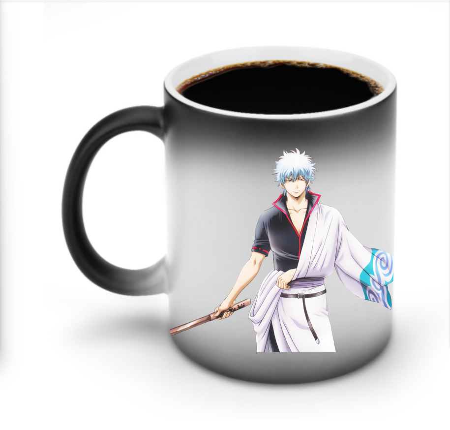 （画像用） ぎんたま 坂田銀時（さかたぎんとき） 神楽 志村新八（しむら しんぱち） GINTAMA Sakata Gintoki Kagura Shimura Shinpachi 温度変色マグカップ