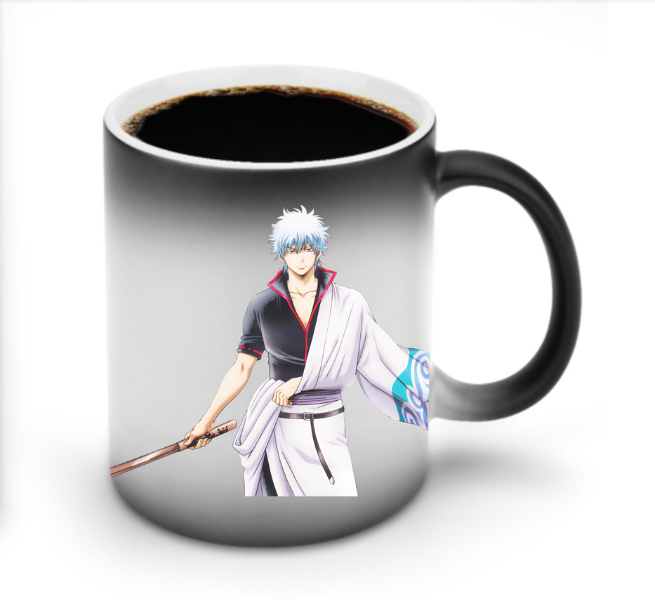 （画像用） ぎんたま 坂田銀時（さかたぎんとき） 神楽 志村新八（しむら しんぱち） GINTAMA Sakata Gintoki Kagura Shimura Shinpachi 温度変色マグカップ