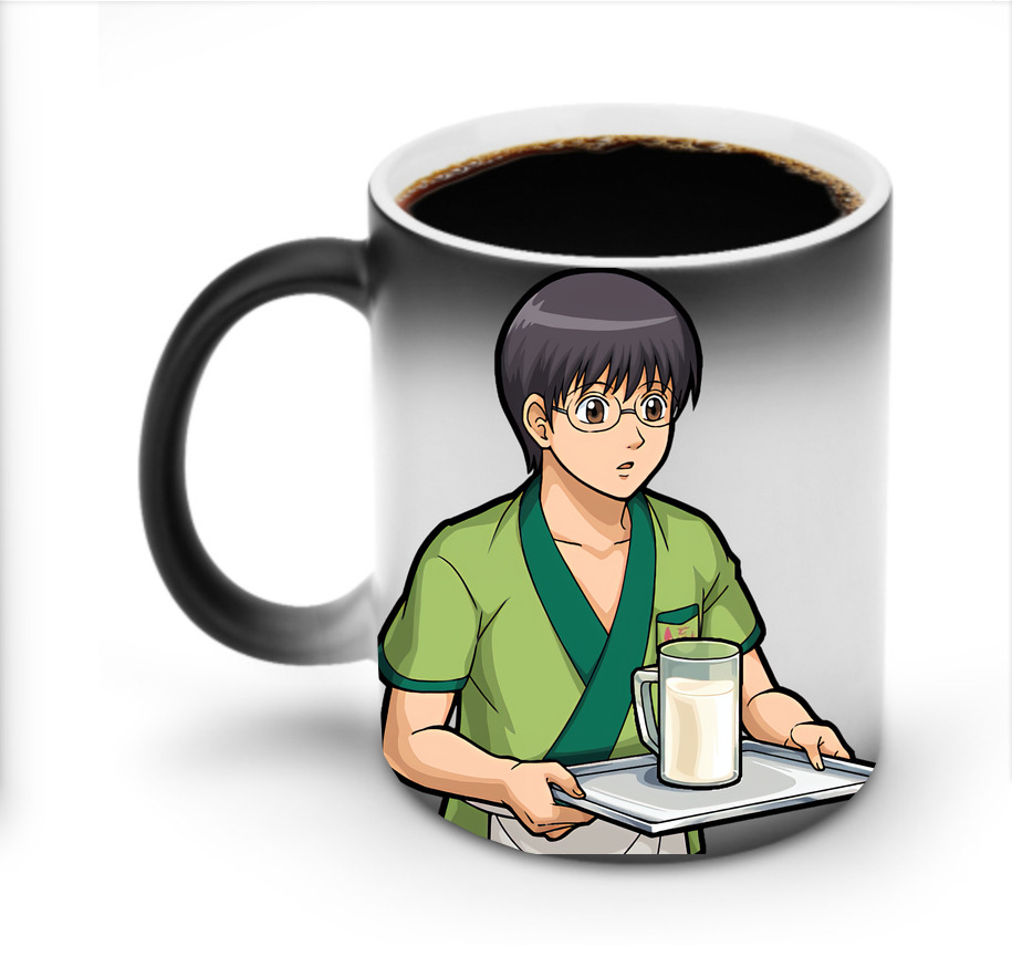 （画像用） ぎんたま 坂田銀時（さかたぎんとき） 神楽 志村新八（しむら しんぱち） GINTAMA Sakata Gintoki Kagura Shimura Shinpachi 温度変色マグカップ