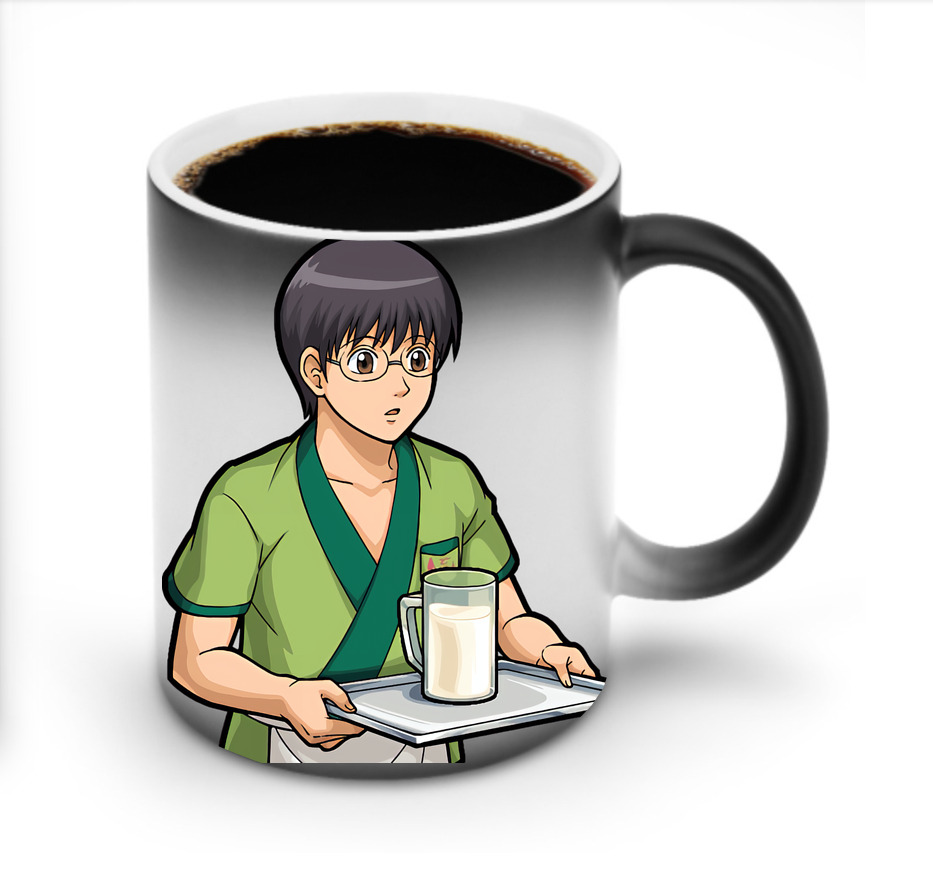 （画像用） ぎんたま 坂田銀時（さかたぎんとき） 神楽 志村新八（しむら しんぱち） GINTAMA Sakata Gintoki Kagura Shimura Shinpachi 温度変色マグカップ