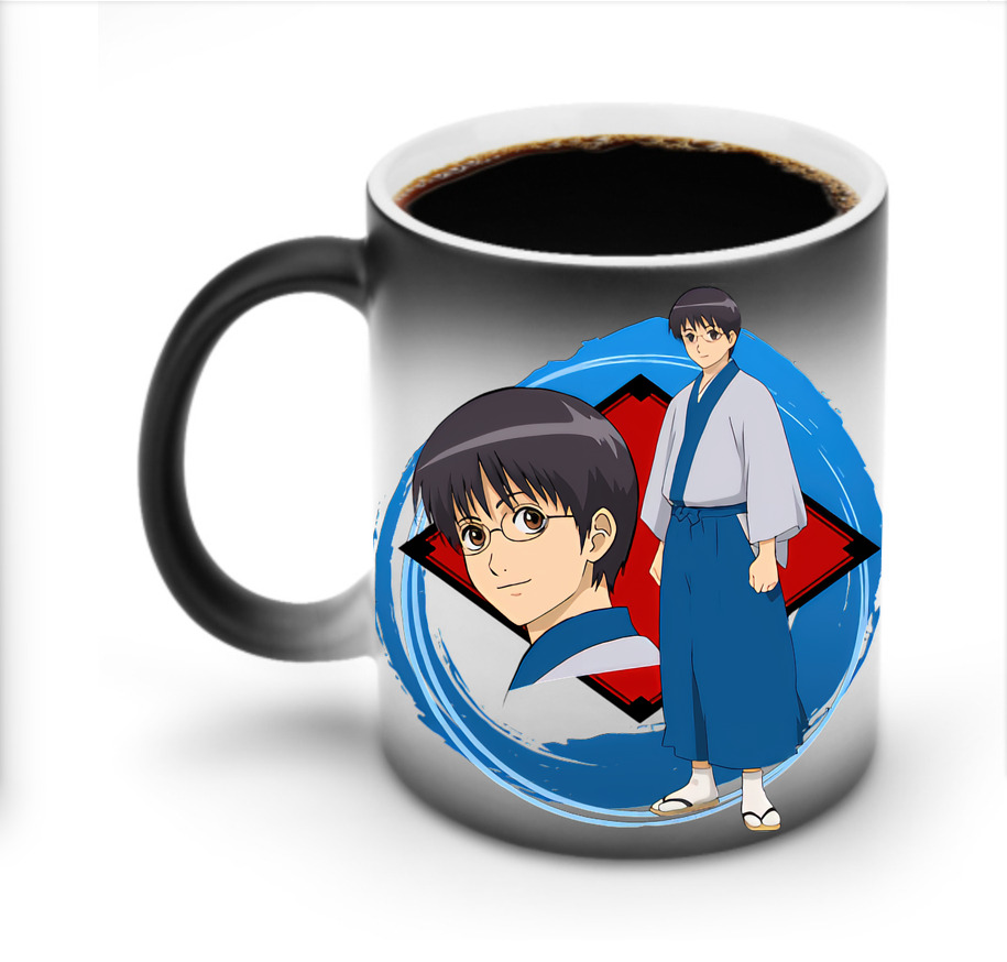 （画像用） ぎんたま 坂田銀時（さかたぎんとき） 神楽 志村新八（しむら しんぱち） GINTAMA Sakata Gintoki Kagura Shimura Shinpachi 温度変色マグカップ