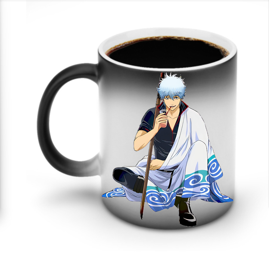（画像用） ぎんたま 坂田銀時（さかたぎんとき） 神楽 志村新八（しむら しんぱち） GINTAMA Sakata Gintoki Kagura Shimura Shinpachi 温度変色マグカップ