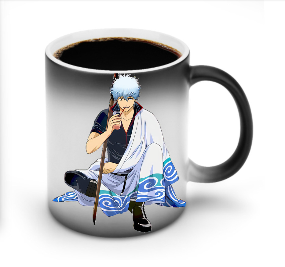 （画像用） ぎんたま 坂田銀時（さかたぎんとき） 神楽 志村新八（しむら しんぱち） GINTAMA Sakata Gintoki Kagura Shimura Shinpachi 温度変色マグカップ