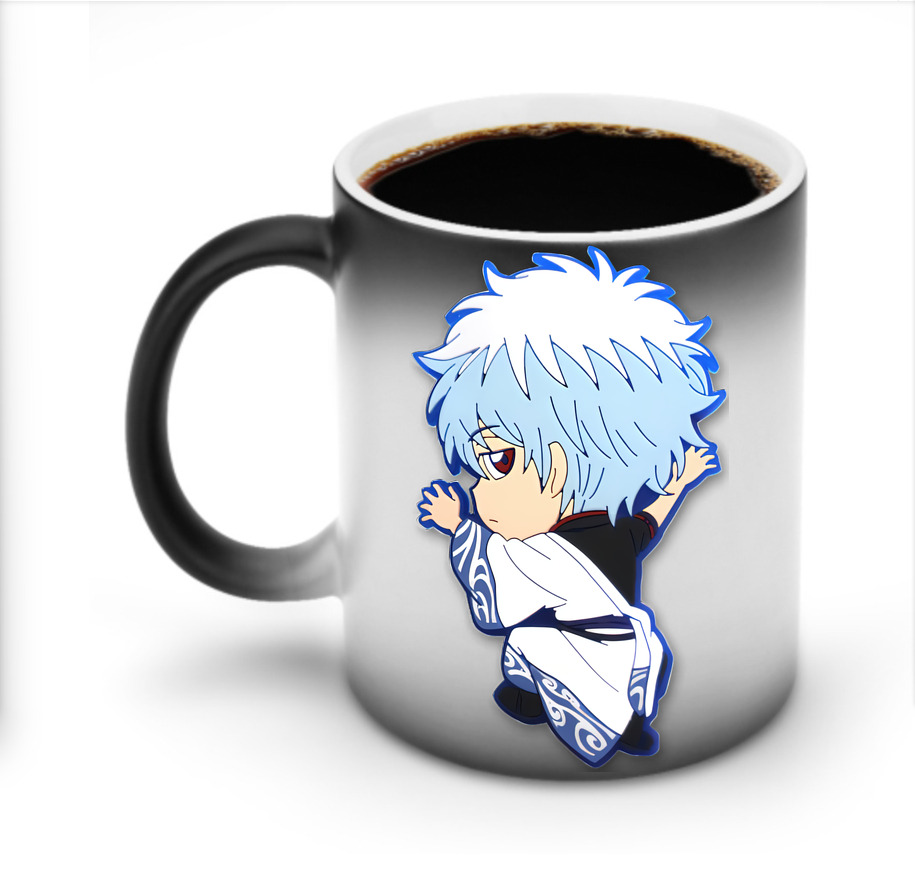 （画像用） ぎんたま 坂田銀時（さかたぎんとき） 神楽 志村新八（しむら しんぱち） GINTAMA Sakata Gintoki Kagura Shimura Shinpachi 温度変色マグカップ