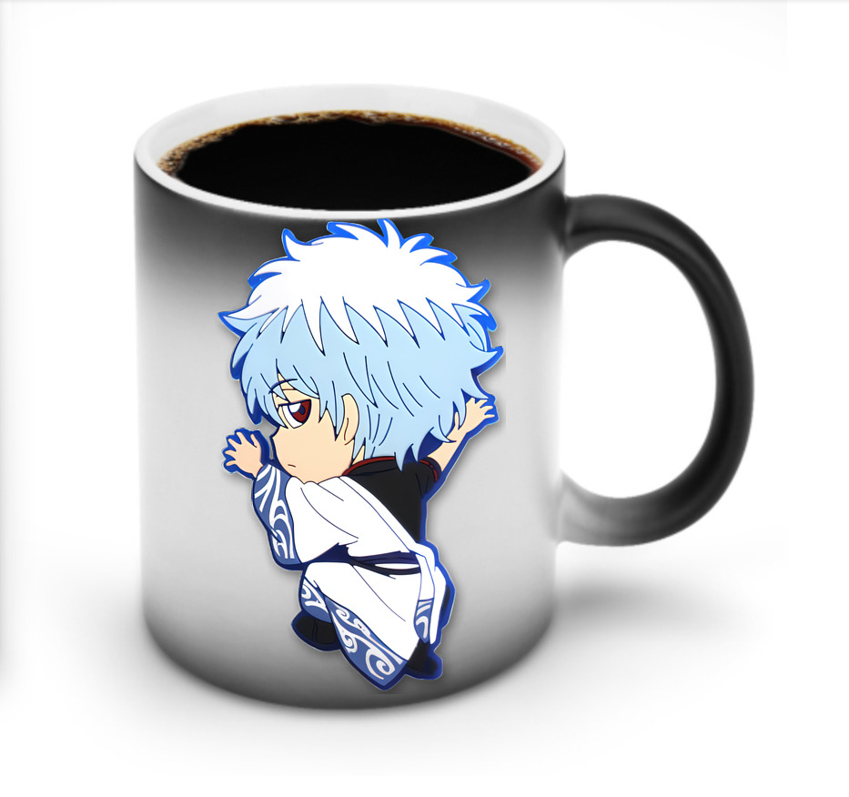 （画像用） ぎんたま 坂田銀時（さかたぎんとき） 神楽 志村新八（しむら しんぱち） GINTAMA Sakata Gintoki Kagura Shimura Shinpachi 温度変色マグカップ