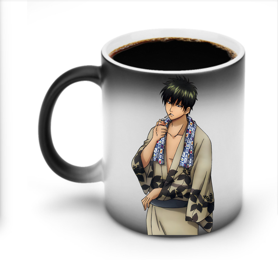 （画像用） ぎんたま 坂田銀時（さかたぎんとき） 神楽 志村新八（しむら しんぱち） GINTAMA Sakata Gintoki Kagura Shimura Shinpachi 温度変色マグカップ