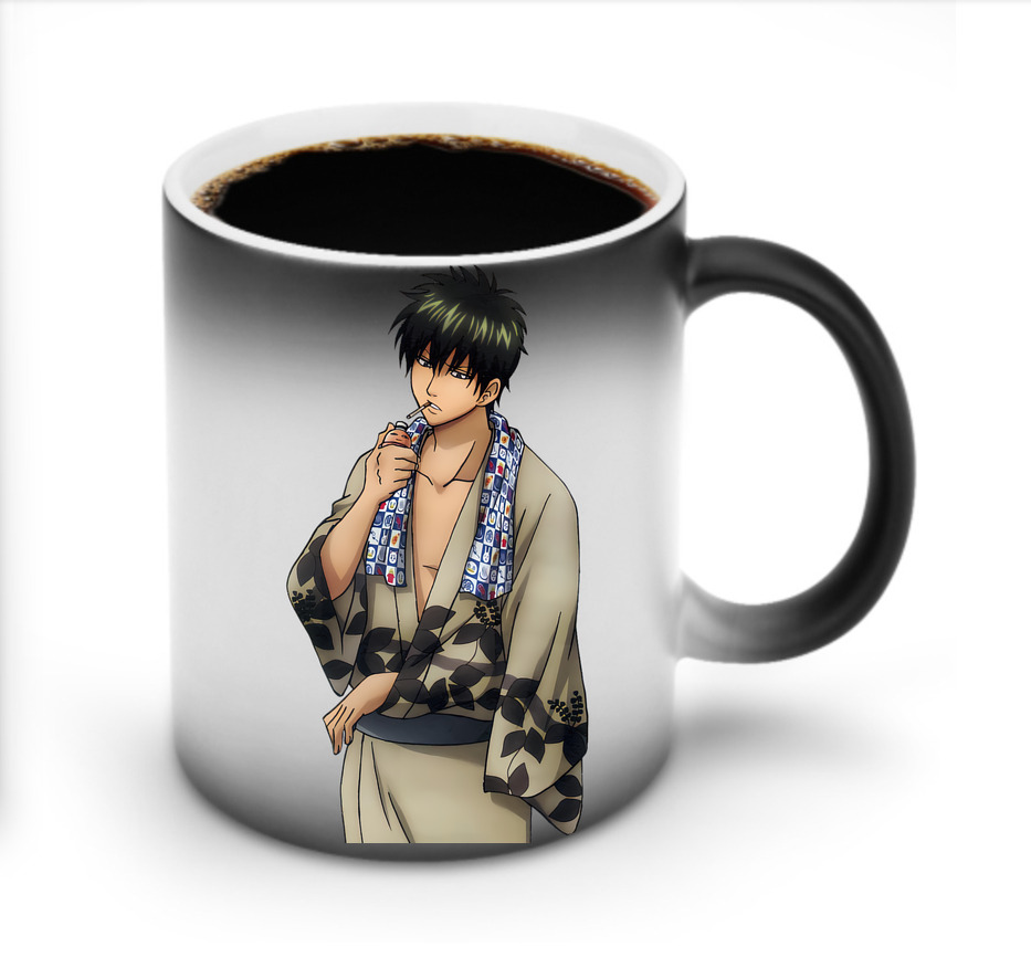 （画像用） ぎんたま 坂田銀時（さかたぎんとき） 神楽 志村新八（しむら しんぱち） GINTAMA Sakata Gintoki Kagura Shimura Shinpachi 温度変色マグカップ