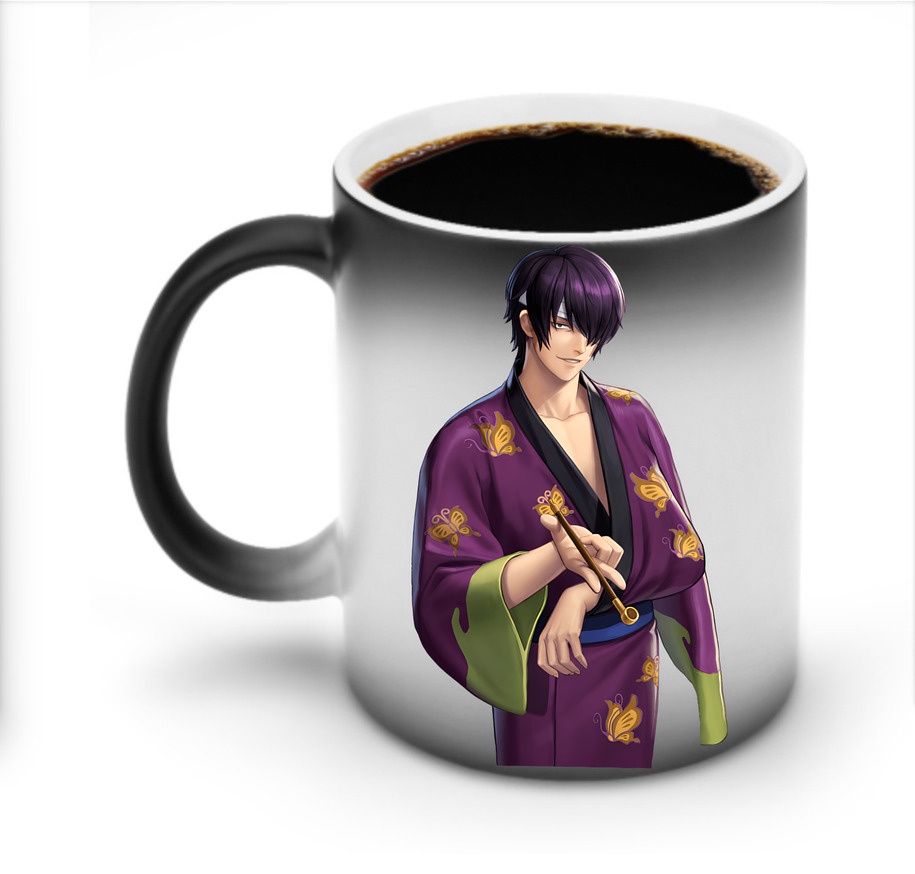 （画像用） ぎんたま 坂田銀時（さかたぎんとき） 神楽 志村新八（しむら しんぱち） GINTAMA Sakata Gintoki Kagura Shimura Shinpachi 温度変色マグカップ