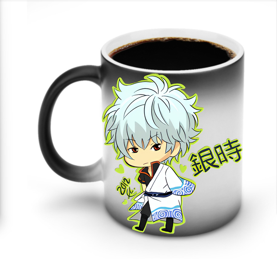 （画像用） ぎんたま 坂田銀時（さかたぎんとき） 神楽 志村新八（しむら しんぱち） GINTAMA Sakata Gintoki Kagura Shimura Shinpachi 温度変色マグカップ