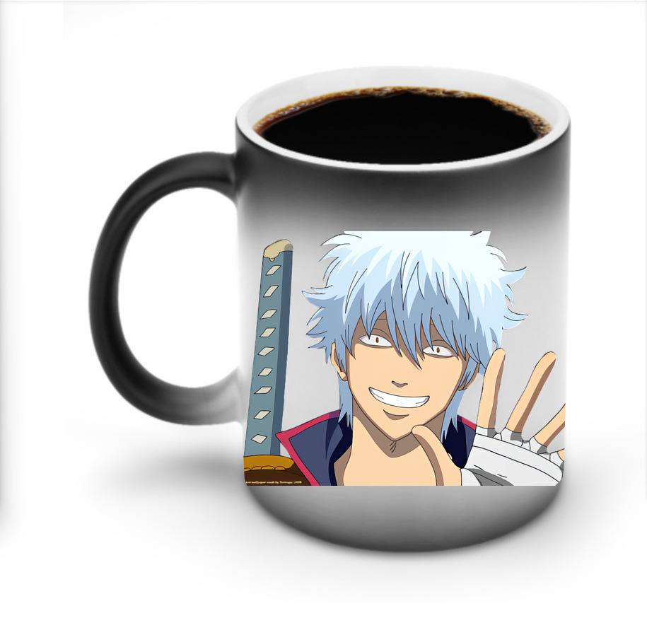 （画像用） ぎんたま 坂田銀時（さかたぎんとき） 神楽 志村新八（しむら しんぱち） GINTAMA Sakata Gintoki Kagura Shimura Shinpachi 温度変色マグカップ