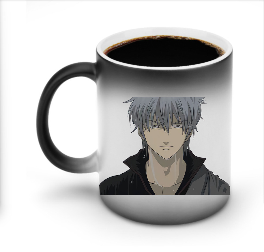 （画像用） ぎんたま 坂田銀時（さかたぎんとき） 神楽 志村新八（しむら しんぱち） GINTAMA Sakata Gintoki Kagura Shimura Shinpachi 温度変色マグカップ