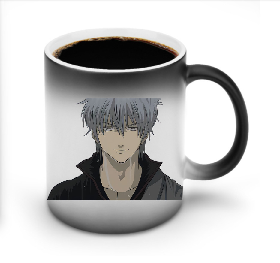 （画像用） ぎんたま 坂田銀時（さかたぎんとき） 神楽 志村新八（しむら しんぱち） GINTAMA Sakata Gintoki Kagura Shimura Shinpachi 温度変色マグカップ