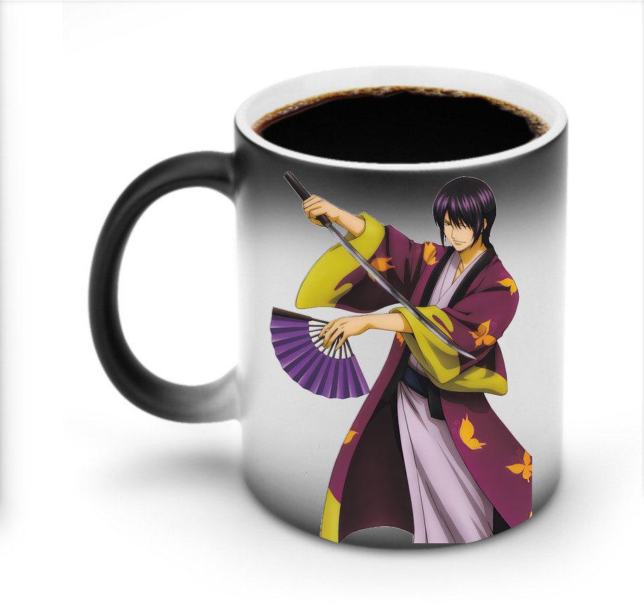 （画像用） ぎんたま 坂田銀時（さかたぎんとき） 神楽 志村新八（しむら しんぱち） GINTAMA Sakata Gintoki Kagura Shimura Shinpachi 温度変色マグカップ