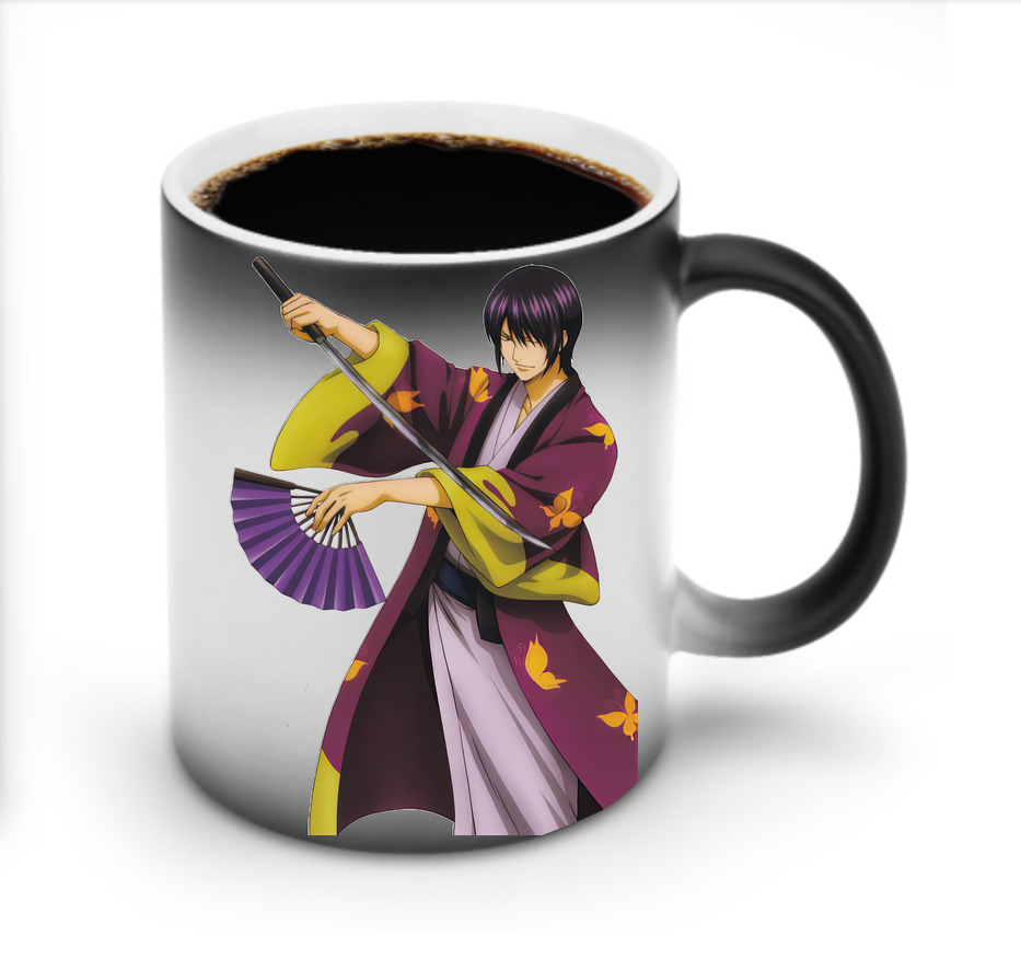 （画像用） ぎんたま 坂田銀時（さかたぎんとき） 神楽 志村新八（しむら しんぱち） GINTAMA Sakata Gintoki Kagura Shimura Shinpachi 温度変色マグカップ