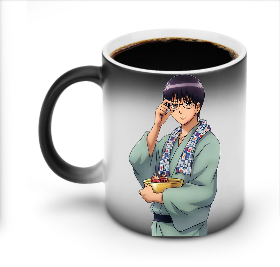 （画像用） ぎんたま 坂田銀時（さかたぎんとき） 神楽 志村新八（しむら しんぱち） GINTAMA Sakata Gintoki Kagura Shimura Shinpachi 温度変色マグカップ