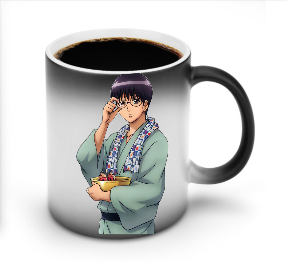 （画像用） ぎんたま 坂田銀時（さかたぎんとき） 神楽 志村新八（しむら しんぱち） GINTAMA Sakata Gintoki Kagura Shimura Shinpachi 温度変色マグカップ