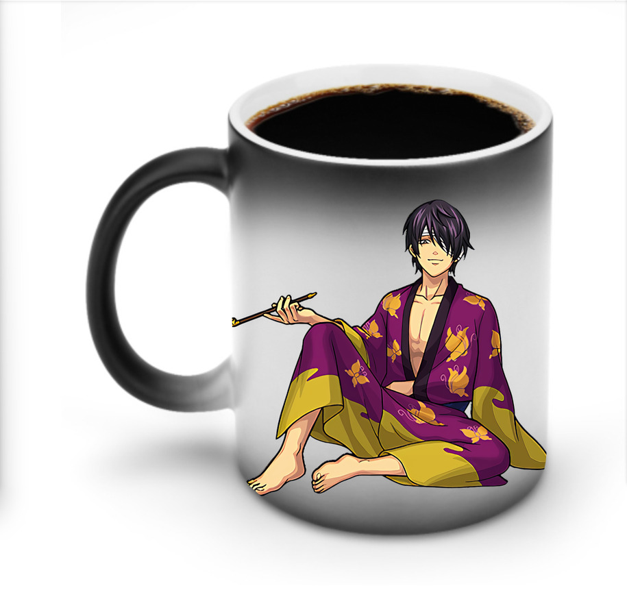 （画像用） ぎんたま 坂田銀時（さかたぎんとき） 神楽 志村新八（しむら しんぱち） GINTAMA Sakata Gintoki Kagura Shimura Shinpachi 温度変色マグカップ