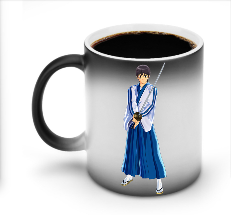 （画像用） ぎんたま 坂田銀時（さかたぎんとき） 神楽 志村新八（しむら しんぱち） GINTAMA Sakata Gintoki Kagura Shimura Shinpachi 温度変色マグカップ