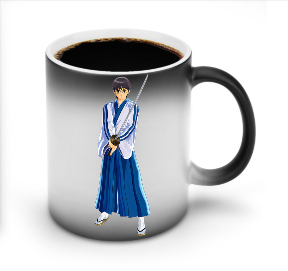 （画像用） ぎんたま 坂田銀時（さかたぎんとき） 神楽 志村新八（しむら しんぱち） GINTAMA Sakata Gintoki Kagura Shimura Shinpachi 温度変色マグカップ