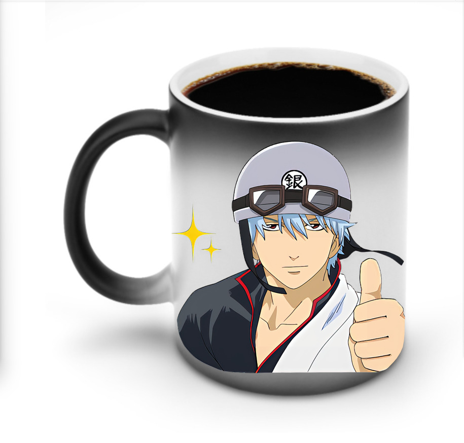 （画像用） ぎんたま 坂田銀時（さかたぎんとき） 神楽 志村新八（しむら しんぱち） GINTAMA Sakata Gintoki Kagura Shimura Shinpachi 温度変色マグカップ