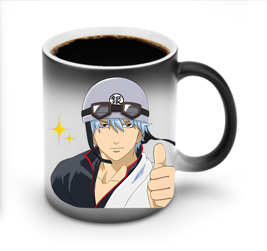 （画像用） ぎんたま 坂田銀時（さかたぎんとき） 神楽 志村新八（しむら しんぱち） GINTAMA Sakata Gintoki Kagura Shimura Shinpachi 温度変色マグカップ