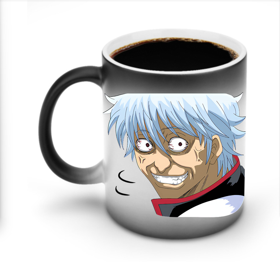 （画像用） ぎんたま 坂田銀時（さかたぎんとき） 神楽 志村新八（しむら しんぱち） GINTAMA Sakata Gintoki Kagura Shimura Shinpachi 温度変色マグカップ