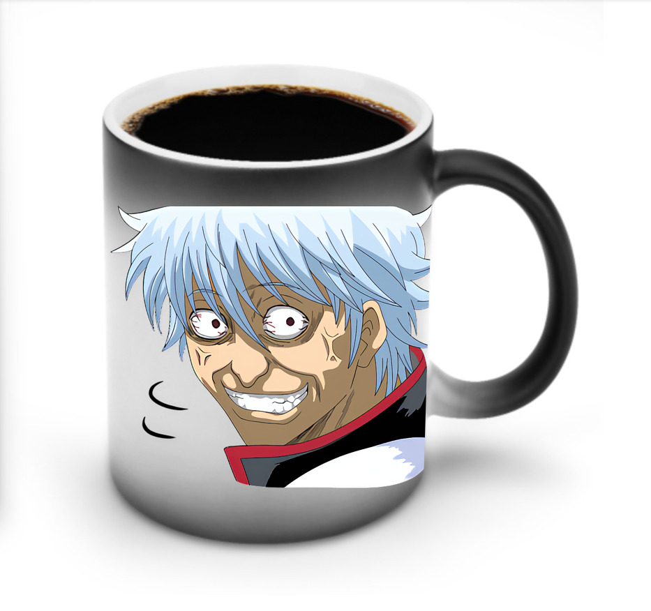 （画像用） ぎんたま 坂田銀時（さかたぎんとき） 神楽 志村新八（しむら しんぱち） GINTAMA Sakata Gintoki Kagura Shimura Shinpachi 温度変色マグカップ