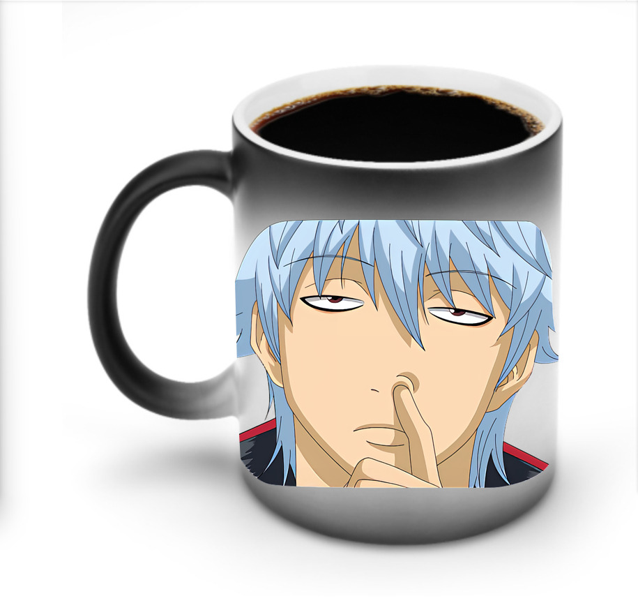 （画像用） ぎんたま 坂田銀時（さかたぎんとき） 神楽 志村新八（しむら しんぱち） GINTAMA Sakata Gintoki Kagura Shimura Shinpachi 温度変色マグカップ