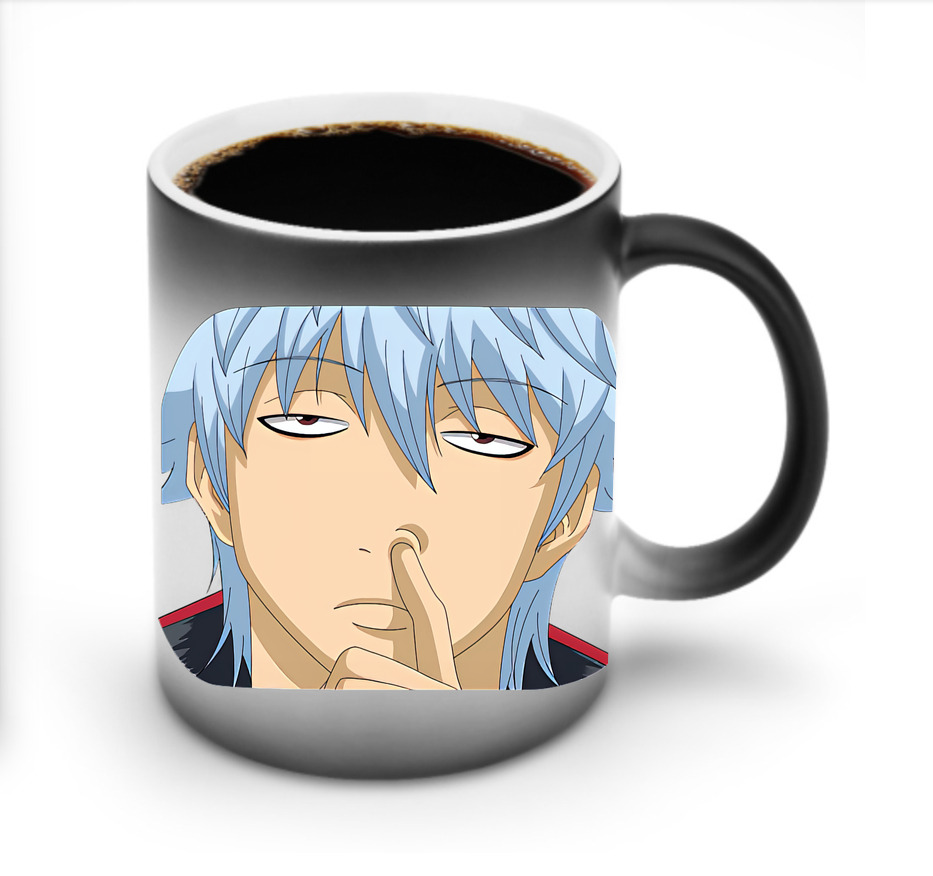 （画像用） ぎんたま 坂田銀時（さかたぎんとき） 神楽 志村新八（しむら しんぱち） GINTAMA Sakata Gintoki Kagura Shimura Shinpachi 温度変色マグカップ