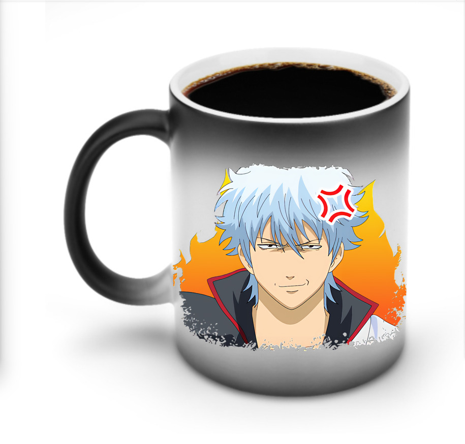 （画像用） ぎんたま 坂田銀時（さかたぎんとき） 神楽 志村新八（しむら しんぱち） GINTAMA Sakata Gintoki Kagura Shimura Shinpachi 温度変色マグカップ