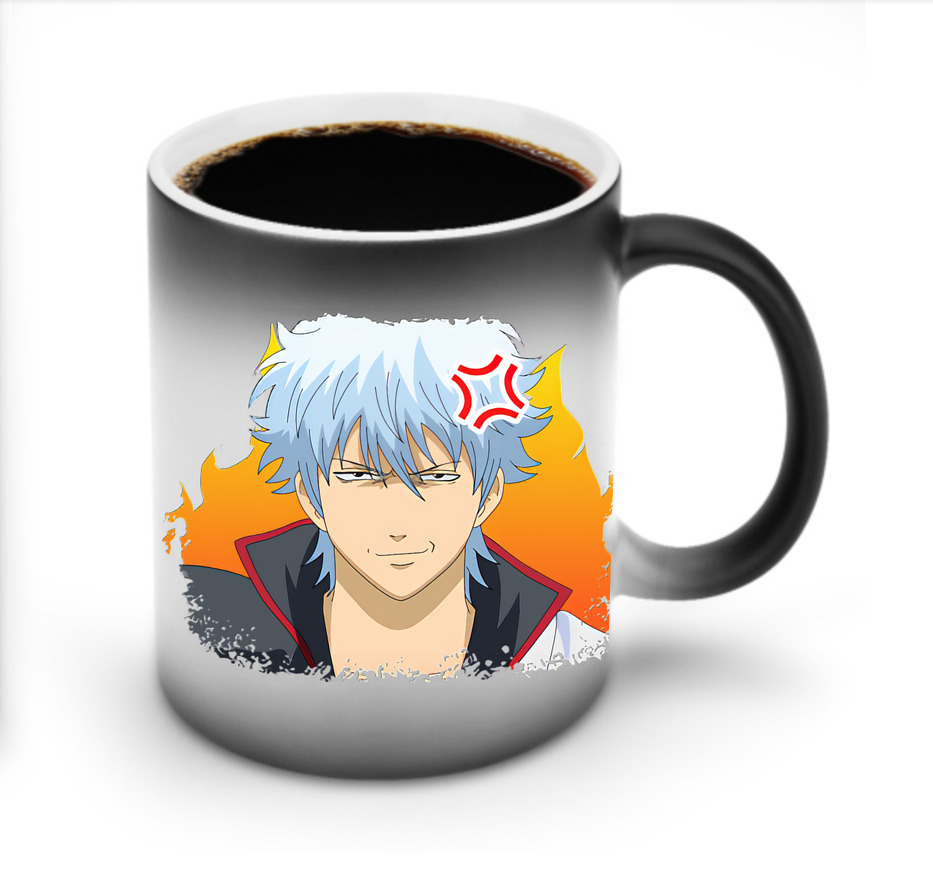 （画像用） ぎんたま 坂田銀時（さかたぎんとき） 神楽 志村新八（しむら しんぱち） GINTAMA Sakata Gintoki Kagura Shimura Shinpachi 温度変色マグカップ
