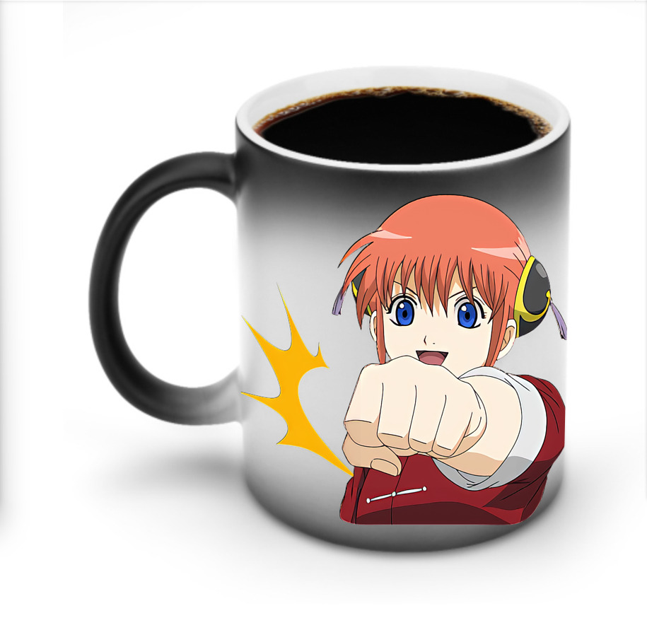 （画像用） ぎんたま 坂田銀時（さかたぎんとき） 神楽 志村新八（しむら しんぱち） GINTAMA Sakata Gintoki Kagura Shimura Shinpachi 温度変色マグカップ
