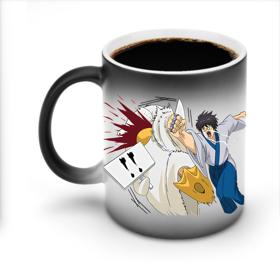 （画像用） ぎんたま 坂田銀時（さかたぎんとき） 神楽 志村新八（しむら しんぱち） GINTAMA Sakata Gintoki Kagura Shimura Shinpachi 温度変色マグカップ