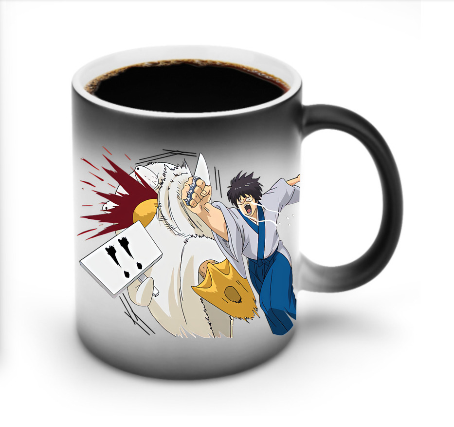 （画像用） ぎんたま 坂田銀時（さかたぎんとき） 神楽 志村新八（しむら しんぱち） GINTAMA Sakata Gintoki Kagura Shimura Shinpachi 温度変色マグカップ