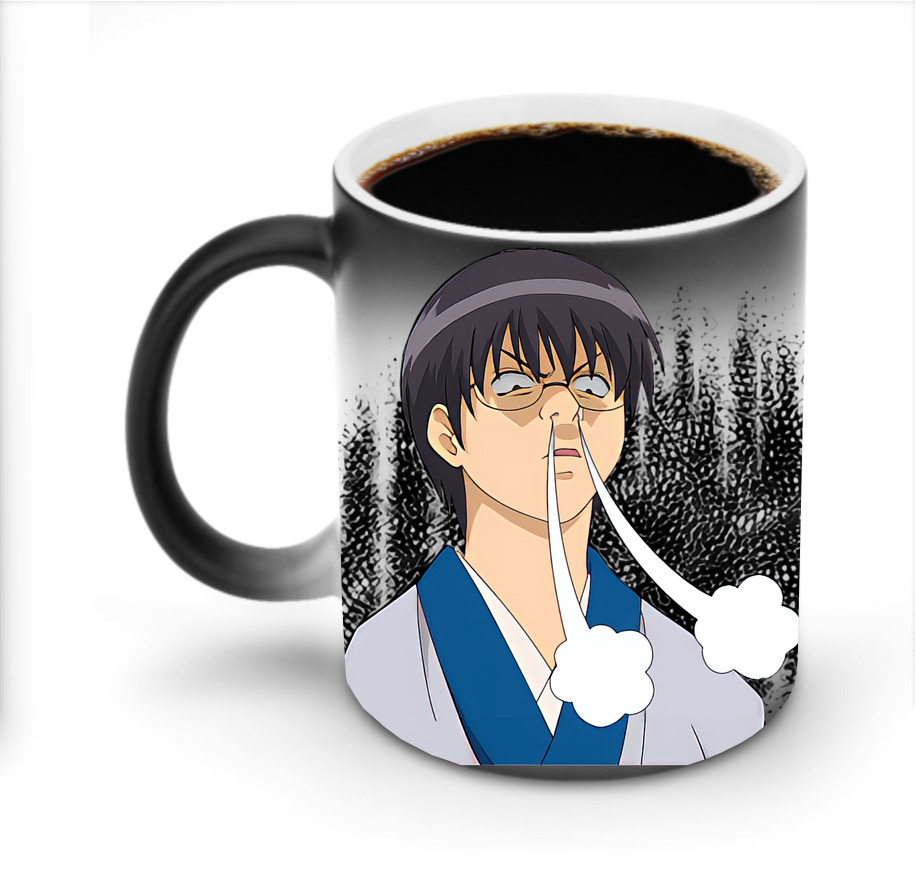 （画像用） ぎんたま 坂田銀時（さかたぎんとき） 神楽 志村新八（しむら しんぱち） GINTAMA Sakata Gintoki Kagura Shimura Shinpachi 温度変色マグカップ