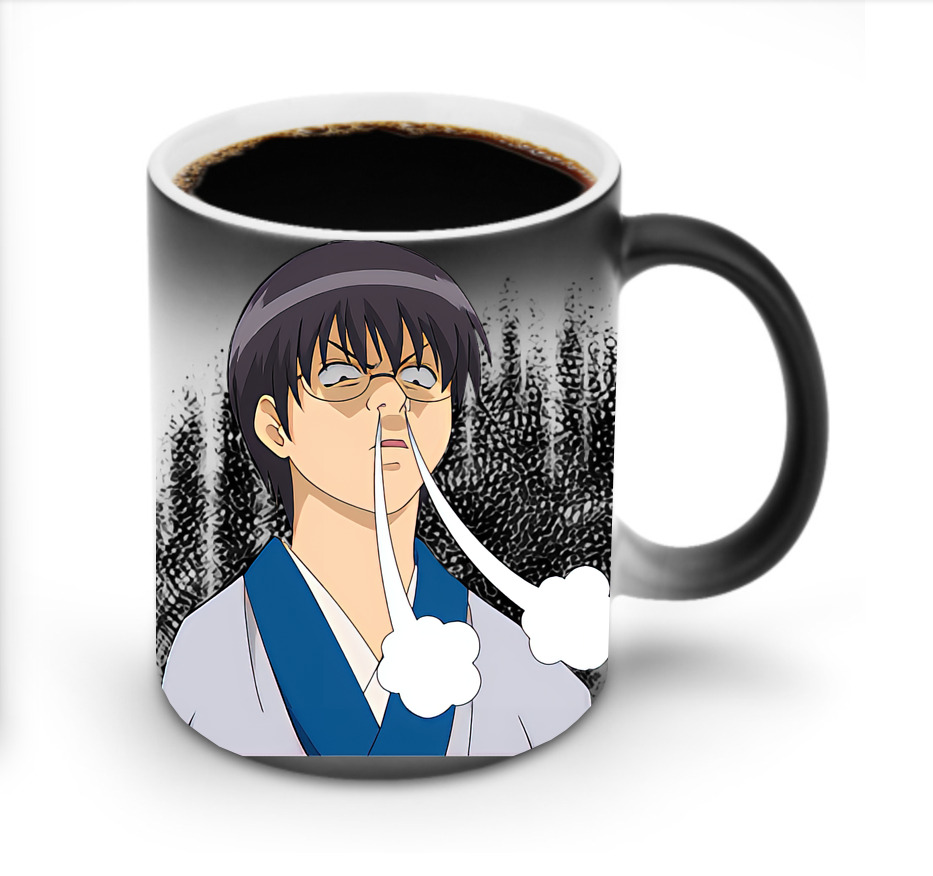 （画像用） ぎんたま 坂田銀時（さかたぎんとき） 神楽 志村新八（しむら しんぱち） GINTAMA Sakata Gintoki Kagura Shimura Shinpachi 温度変色マグカップ