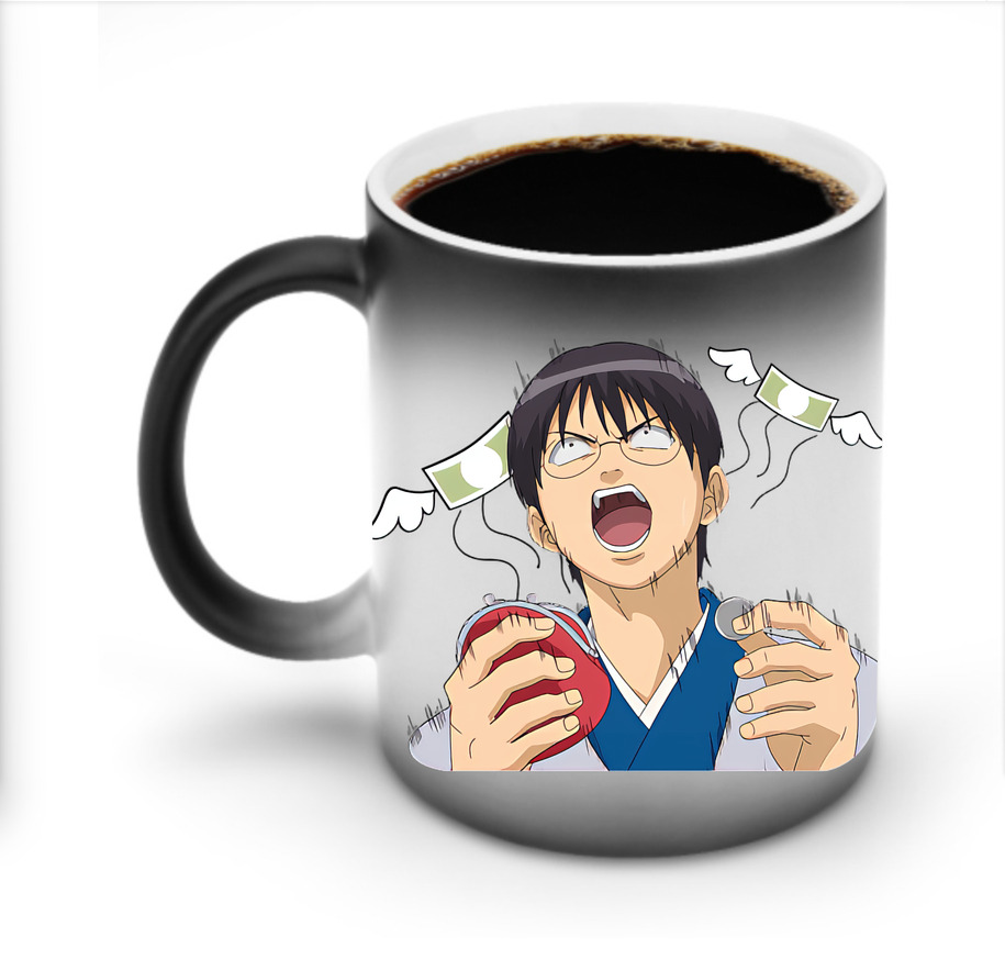 （画像用） ぎんたま 坂田銀時（さかたぎんとき） 神楽 志村新八（しむら しんぱち） GINTAMA Sakata Gintoki Kagura Shimura Shinpachi 温度変色マグカップ