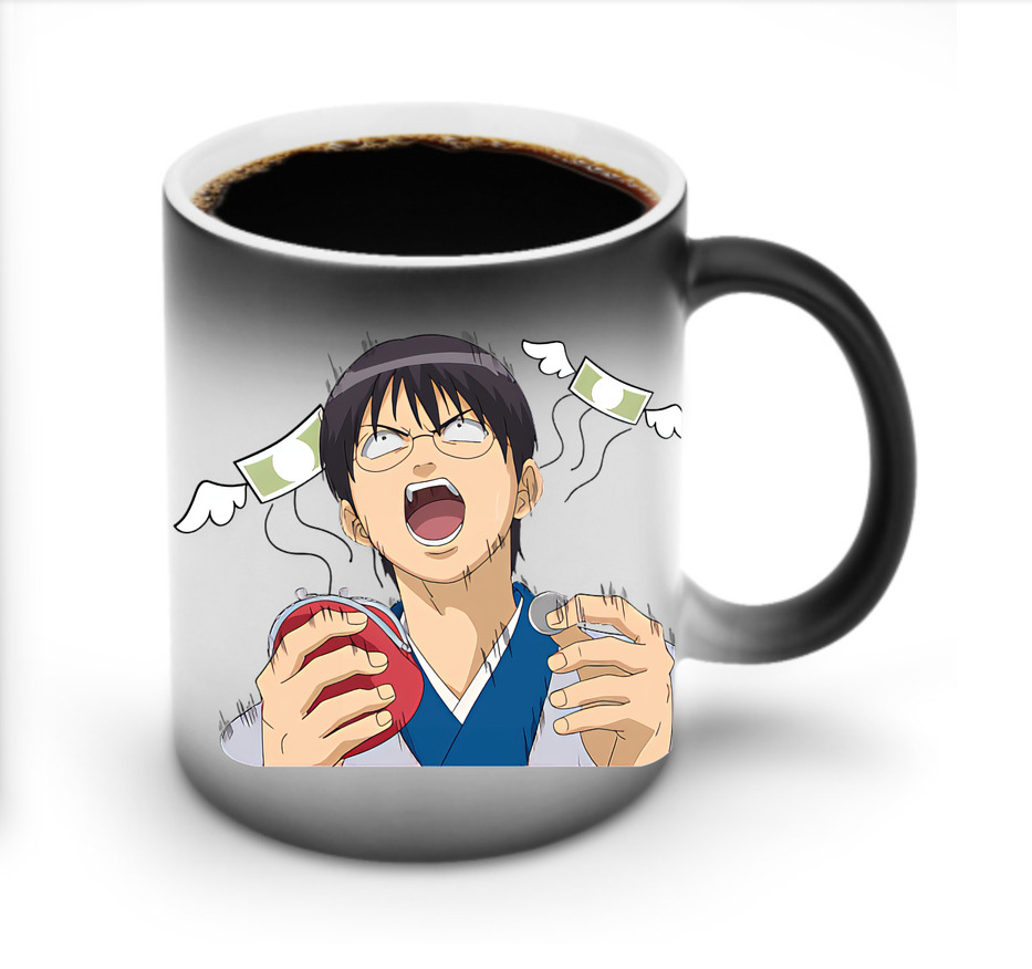 （画像用） ぎんたま 坂田銀時（さかたぎんとき） 神楽 志村新八（しむら しんぱち） GINTAMA Sakata Gintoki Kagura Shimura Shinpachi 温度変色マグカップ